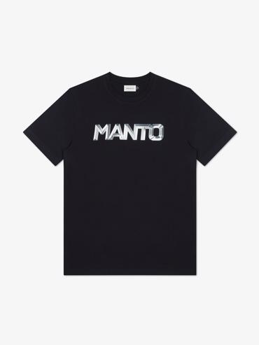 MANTO METAL LOGOtype tshirt- black